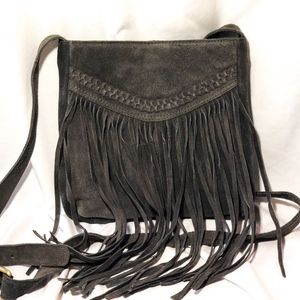 EARTHBOUND Dark Grey Fringe Purse